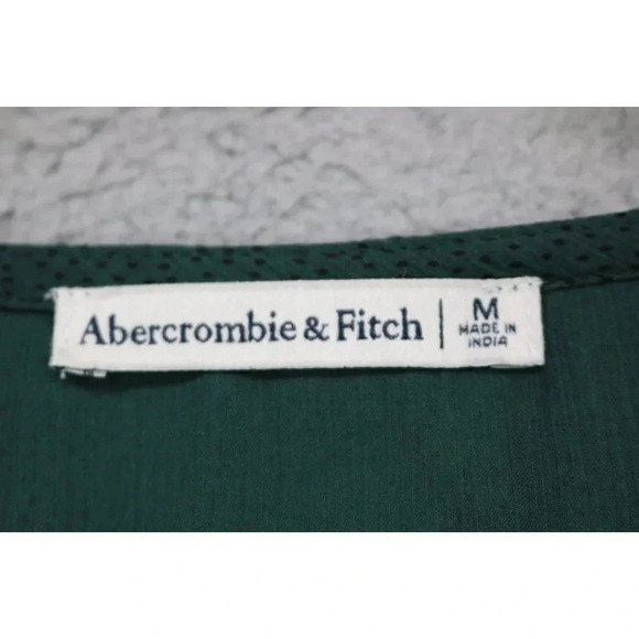 Abercrombie and Fitch Smocked Chiffon Women's Top-Size Medium-Balloon Sleeves - Picture 2 of 7